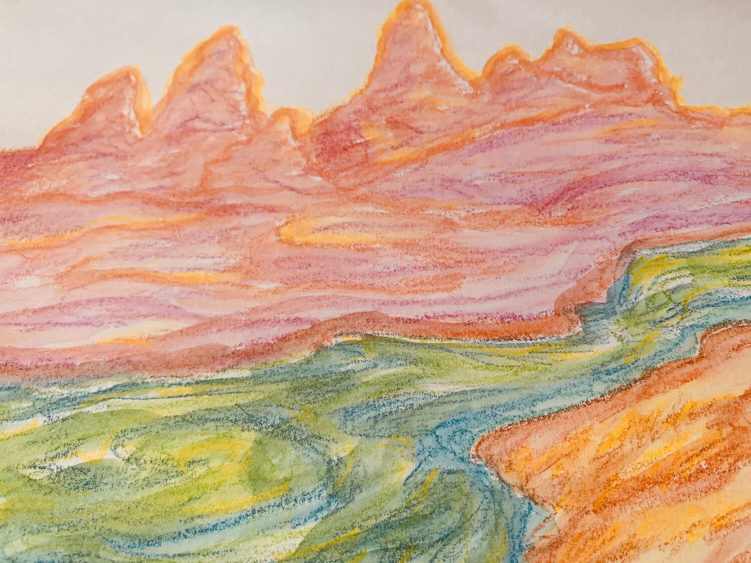 Diwa art therapy - watercolour pencils on paper.